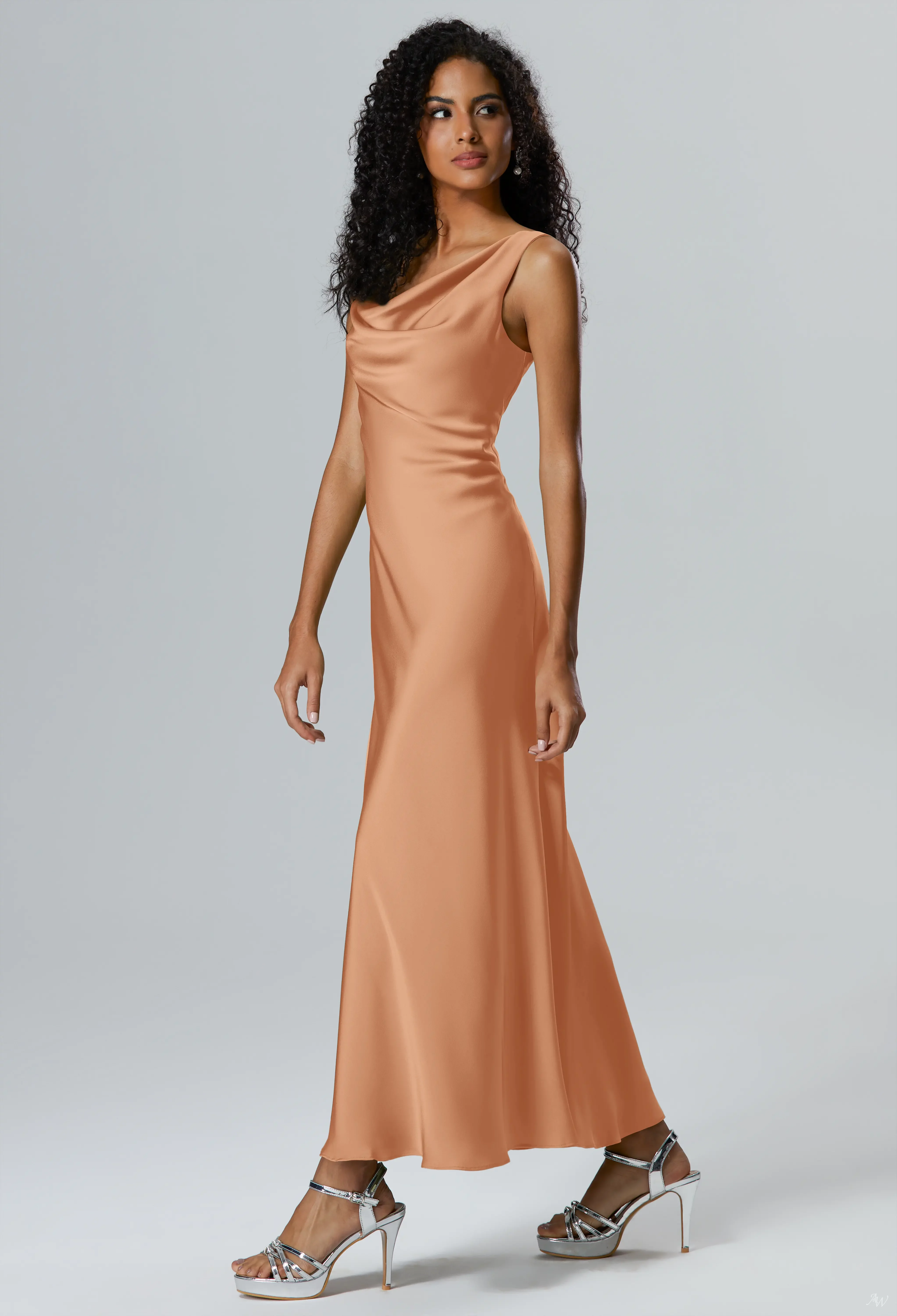sunset bridesmaid dresses Coral Sunset Peonies Bridesmaid Dress Chiffon Size Large