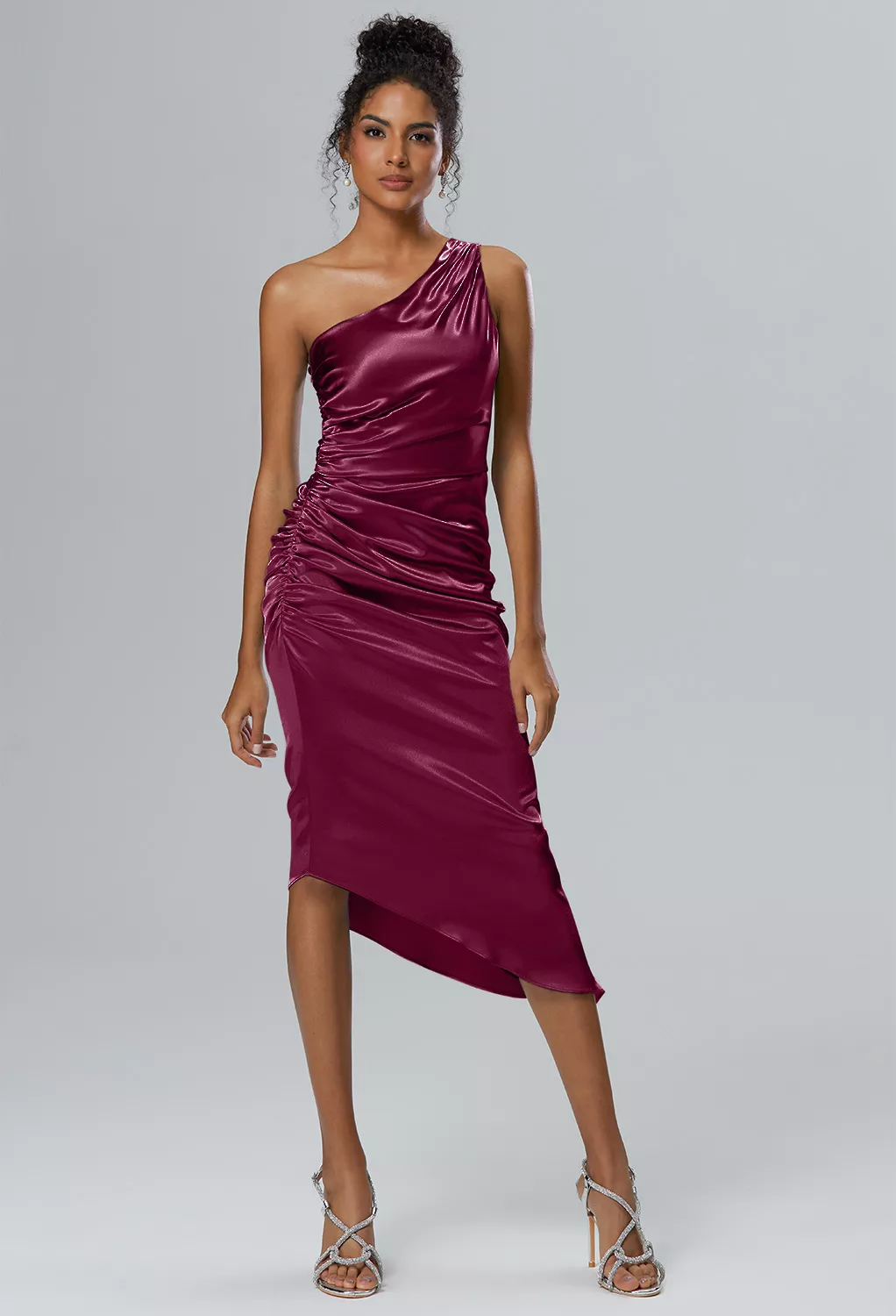 strapless open back dress Burgundy lace short prom dress burgundy cocktail dress – dresstby main image 0