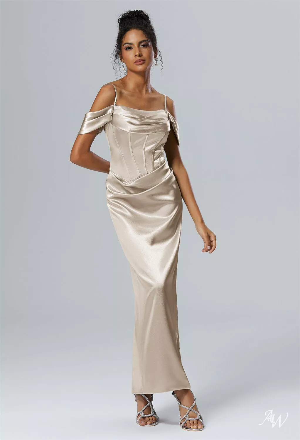 sachin and babi light blue dress THE DROPPED COLLECTION - Cowl Neck Sleevless Dress main image 1