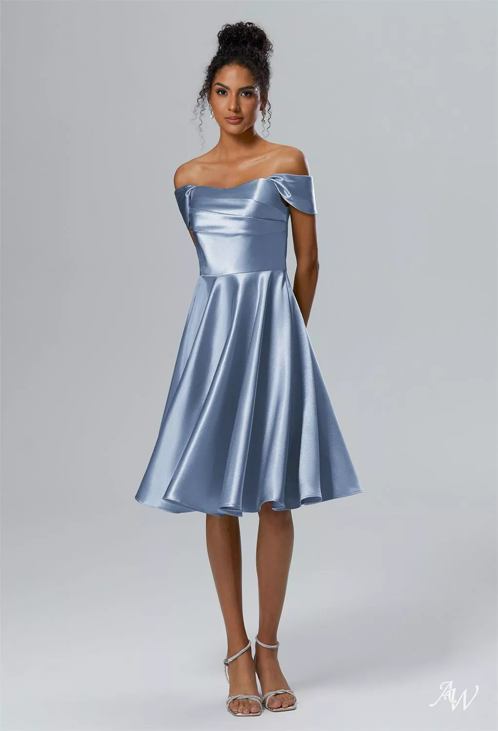 dusty dark blue dress Ella Evening Dress - Dusty Blue