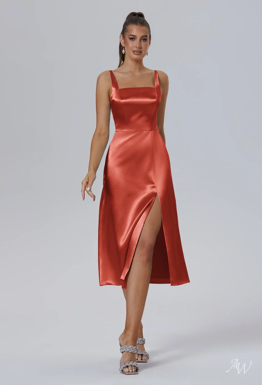 off the shoulder bridesmaid dress uk Customisable Red Chiffon Knee Length Mismatched Bridesmaid Dresses –  luladress main image 0