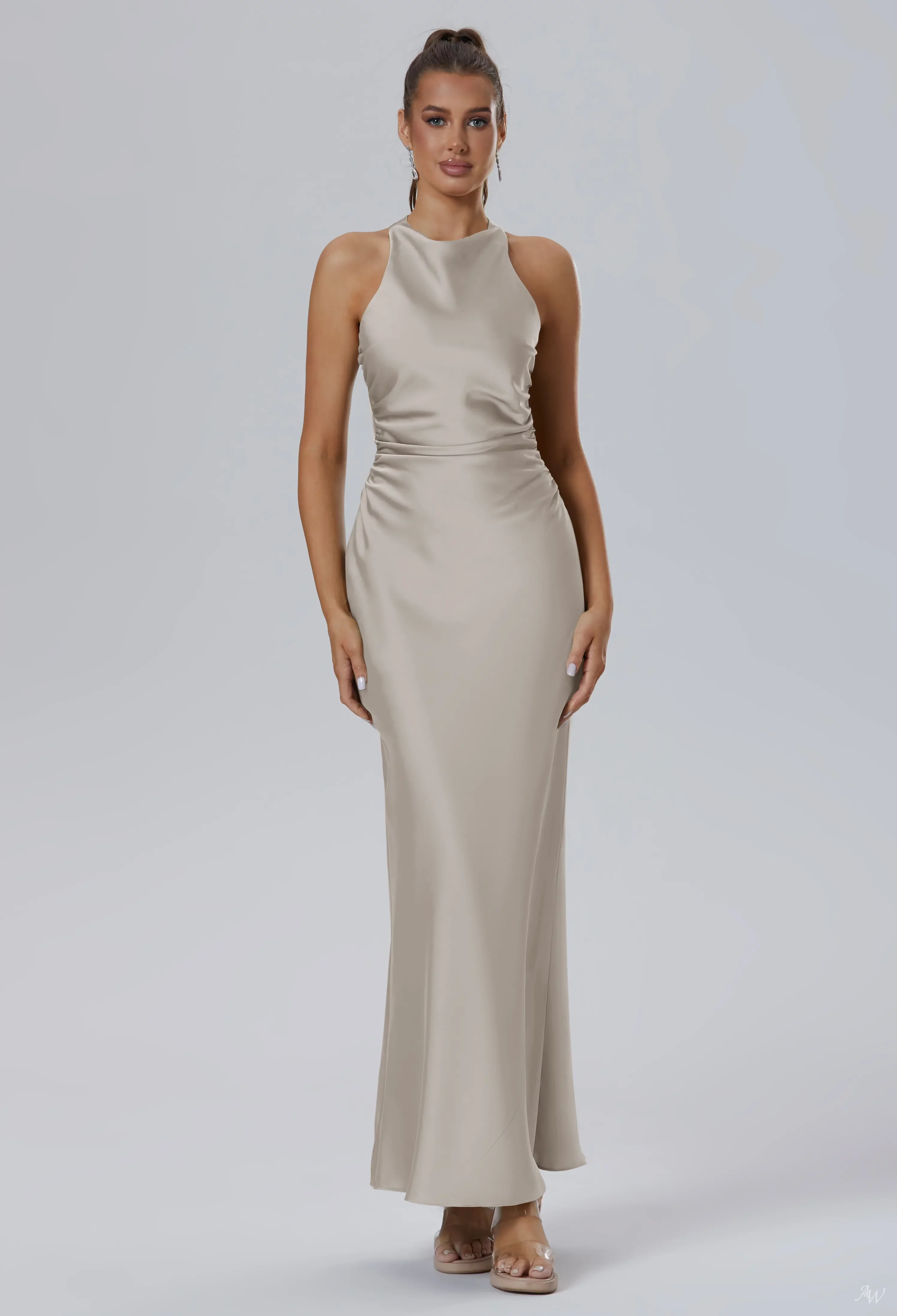 mushroom taupe bridesmaid dresses Six Stories Women's Knot Front Chiffon Bridesmaid Dress main image 0
