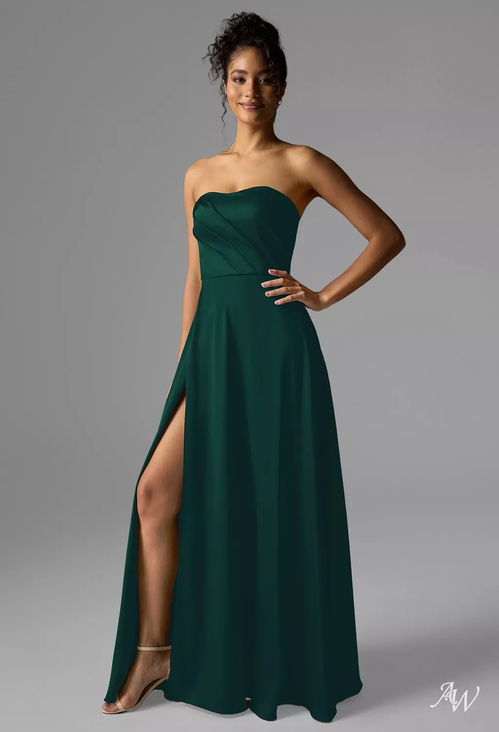 rhiannon satin dress One-Shoulder Long Our new Long sleeve satin silhouette features a modest boat neckline and long bell sleeves Windsor Rhiannon One-Shoulder Satin Long