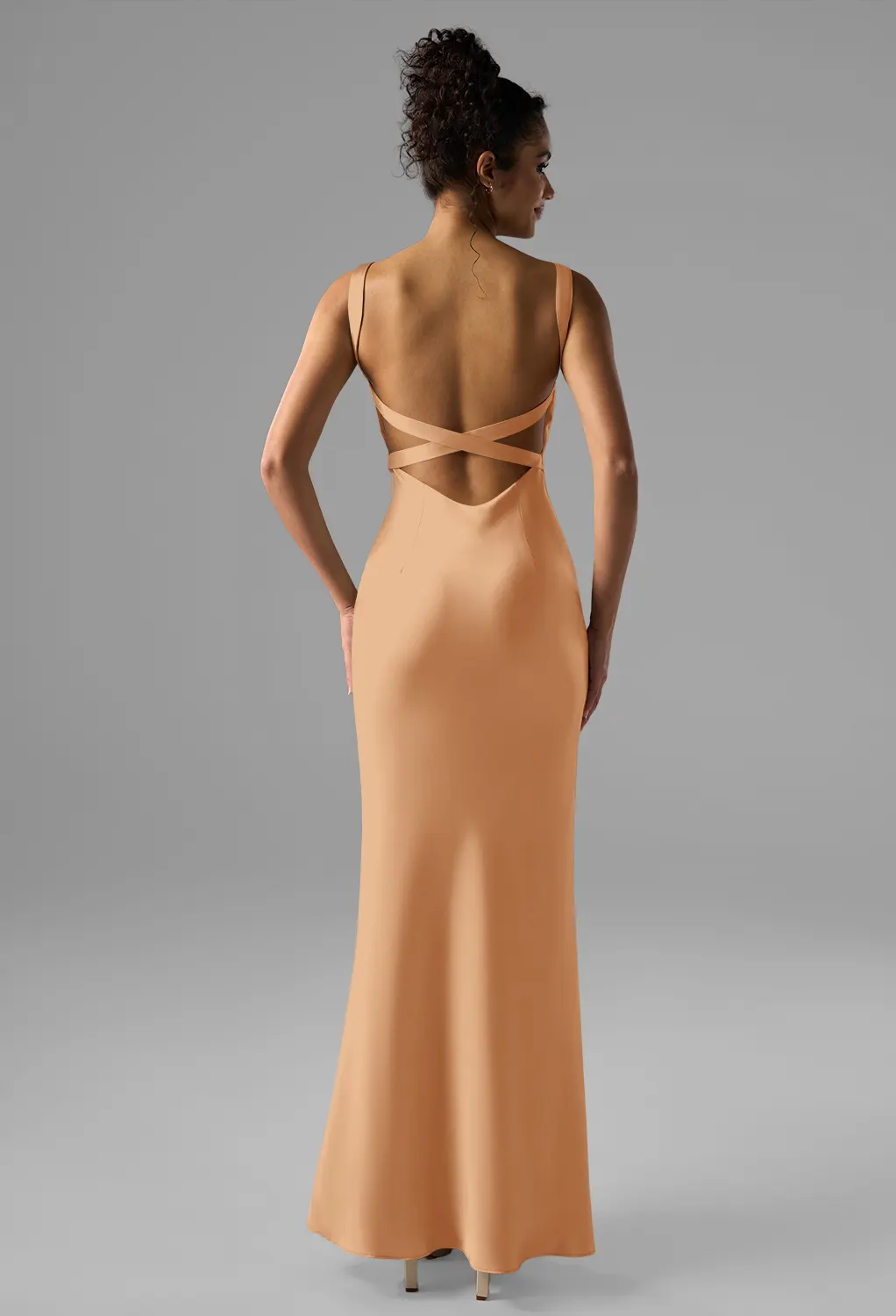 Pale Peach Beach Wedding Guest Dresses | AW.Bridal