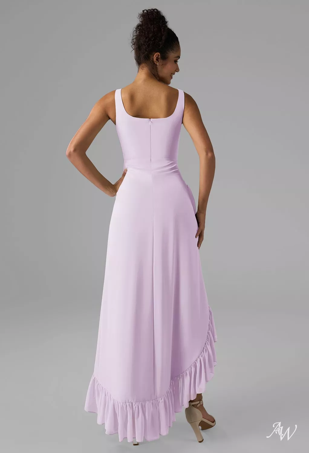 max formal dresses BABARONI Dusty Rose Chiffon Bridesmaid Dress with Flutter Sleeves Sash Bow Floor Length Maxi Wedding Guest Gown main image 0