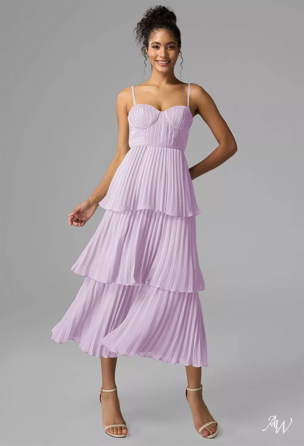 blue dress for baby girl Lilac Pleating Tulle Off The Shoulder Tea Length Wedding Party Bridesmaid Dresses, CB0295 US8 / Pic Champagne