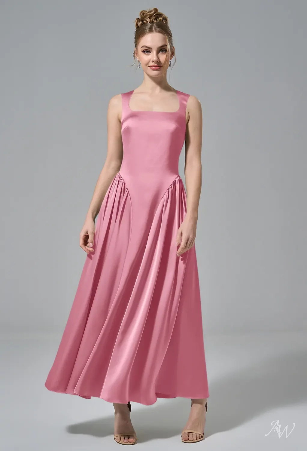 coral pink evening dress Wedtrend Women Sparkly Coral Long Prom Dress with Slit Mermaid Spaghetti  Straps Satin Sequin Corset Evening Dress – WEDTREND main image 1