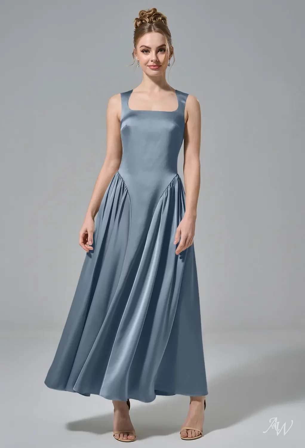 blue dress for baby girl TDY Slate Grey Maxi Infinity Bridesmaid Dress – Thedaintyard main image 0