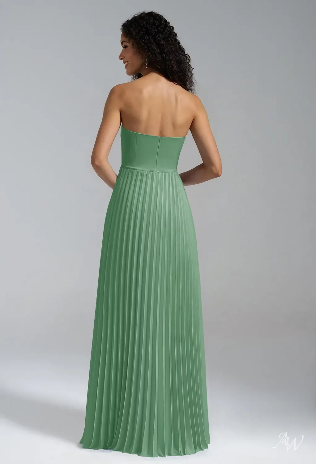 AW Hermione Dress, Taupe Chiffon Crystal Satin Satin Charmeuse Stretch  Satin Floor Length Straight Neckline Bridesmaid Dresses | AW.Bridal