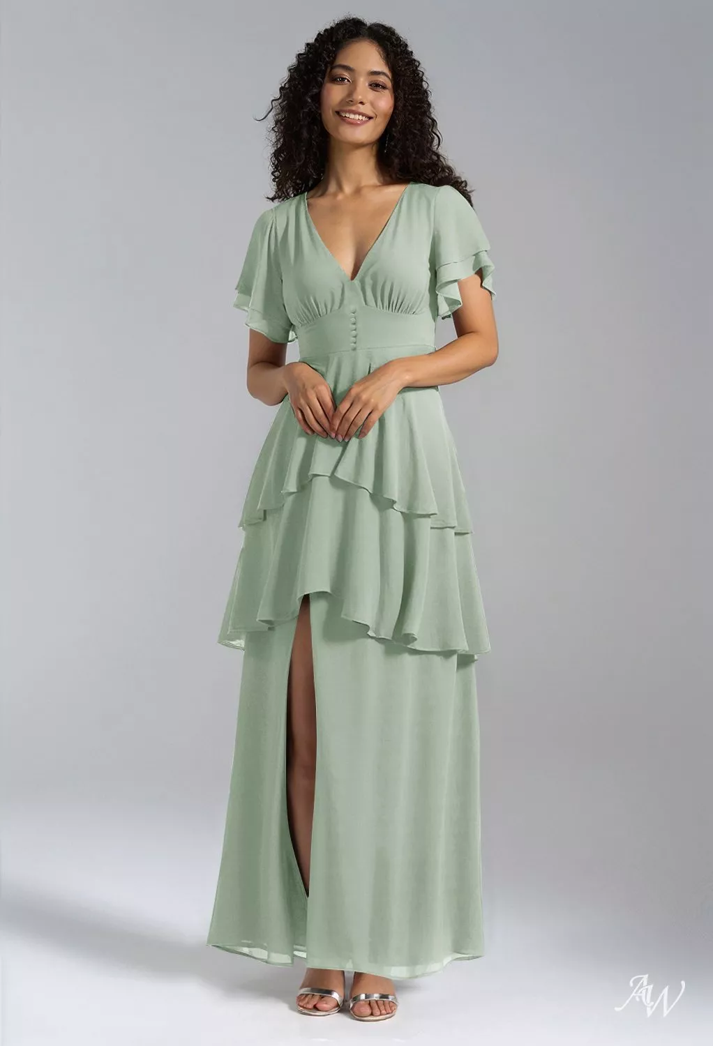tiffany green bridesmaid dresses Tiffany Blue Straps Chiffon Custom Cheap Long Bridesmaid Dresses, WG24 –  SposaDresses main image 0