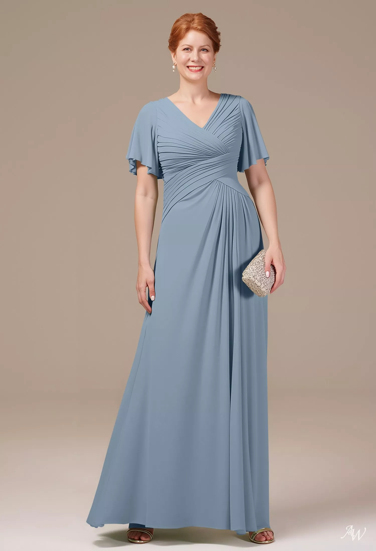 crepe blue dress borgo de nor - atlantis crepe dress main image 1