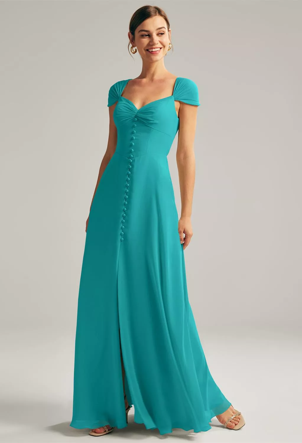 Turquesa Vestidos de Invitada de Boda para Cóctel | AW.Bridal, image size:1022x1500