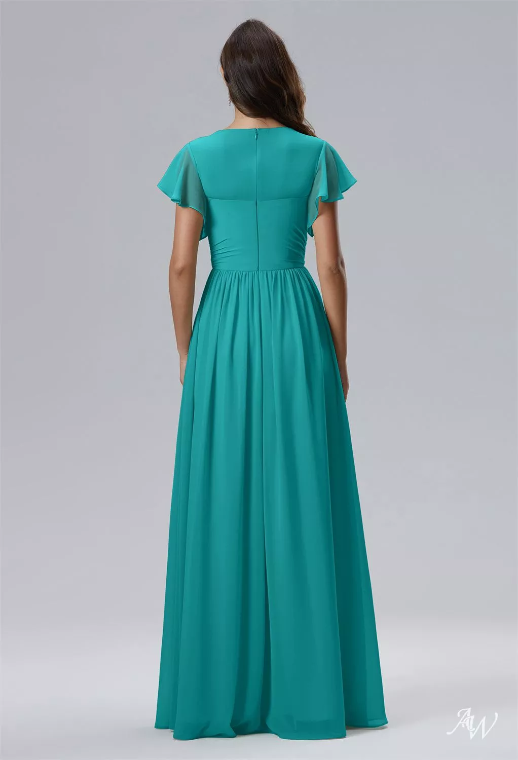 Chiffon Vestidos De Dama Color Turquesa Vestidos De Dama De Honor Color  Turquesa Ahorra A Lo, image size:1022x1500