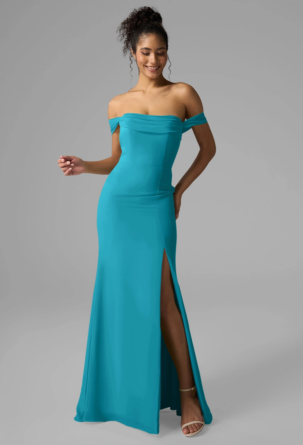 Turquesa Vestidos Largos de Dama de Honor Page 2 | AW.Bridal, image size:1022x1500