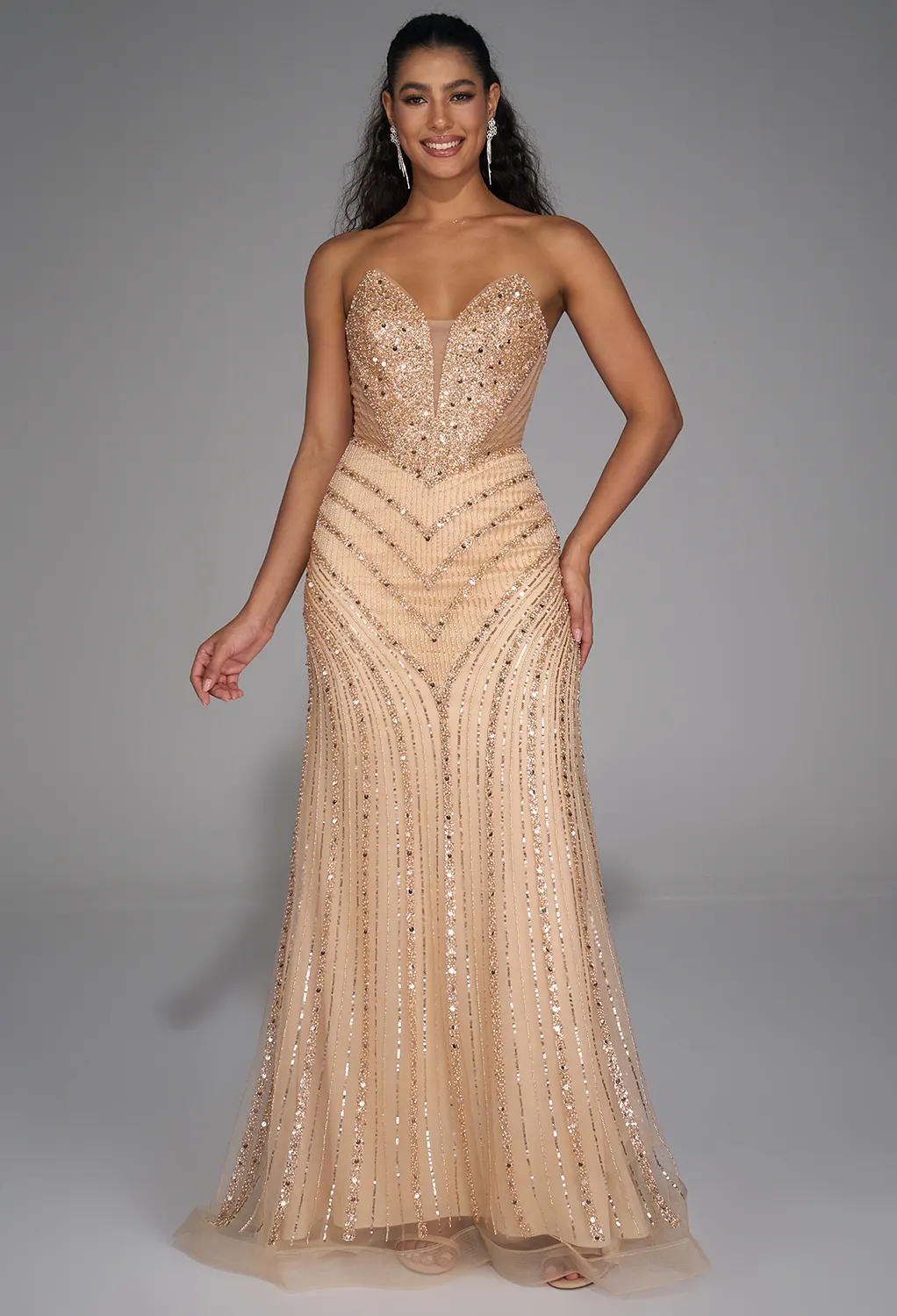 Albaricoque Vestidos Largos de Fiesta | AW.Bridal, image size:1022x1500