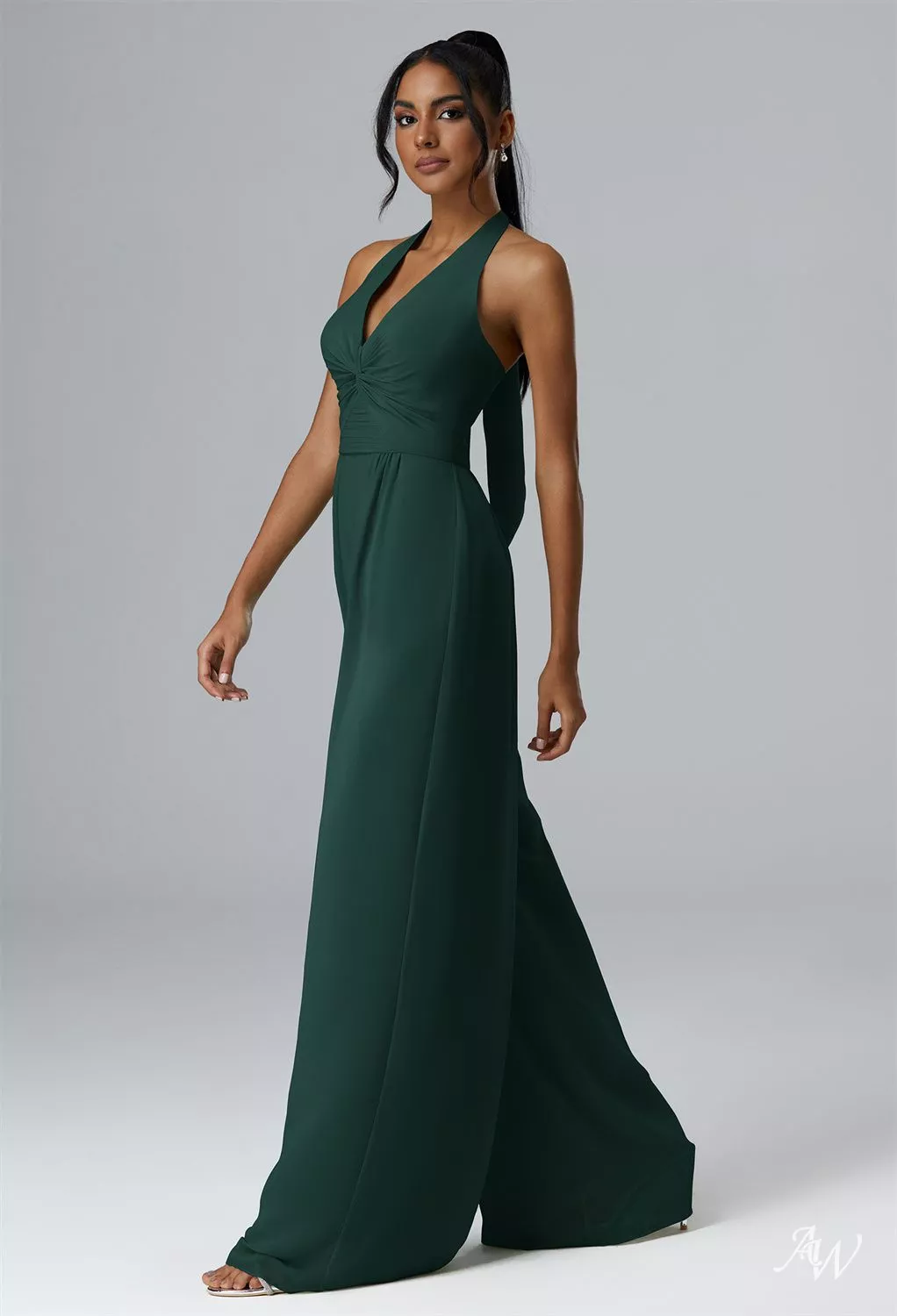 AW Semplice Dark Emerald Robes Demoiselle d'Honneur image3