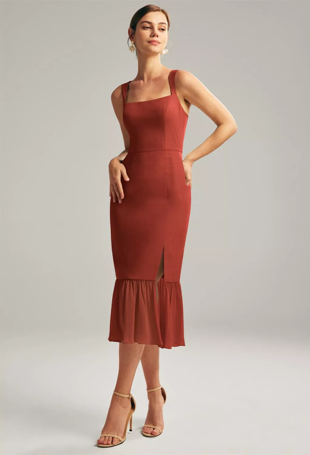 AW Merbok Rust  Spring Wedding Guest Dresses