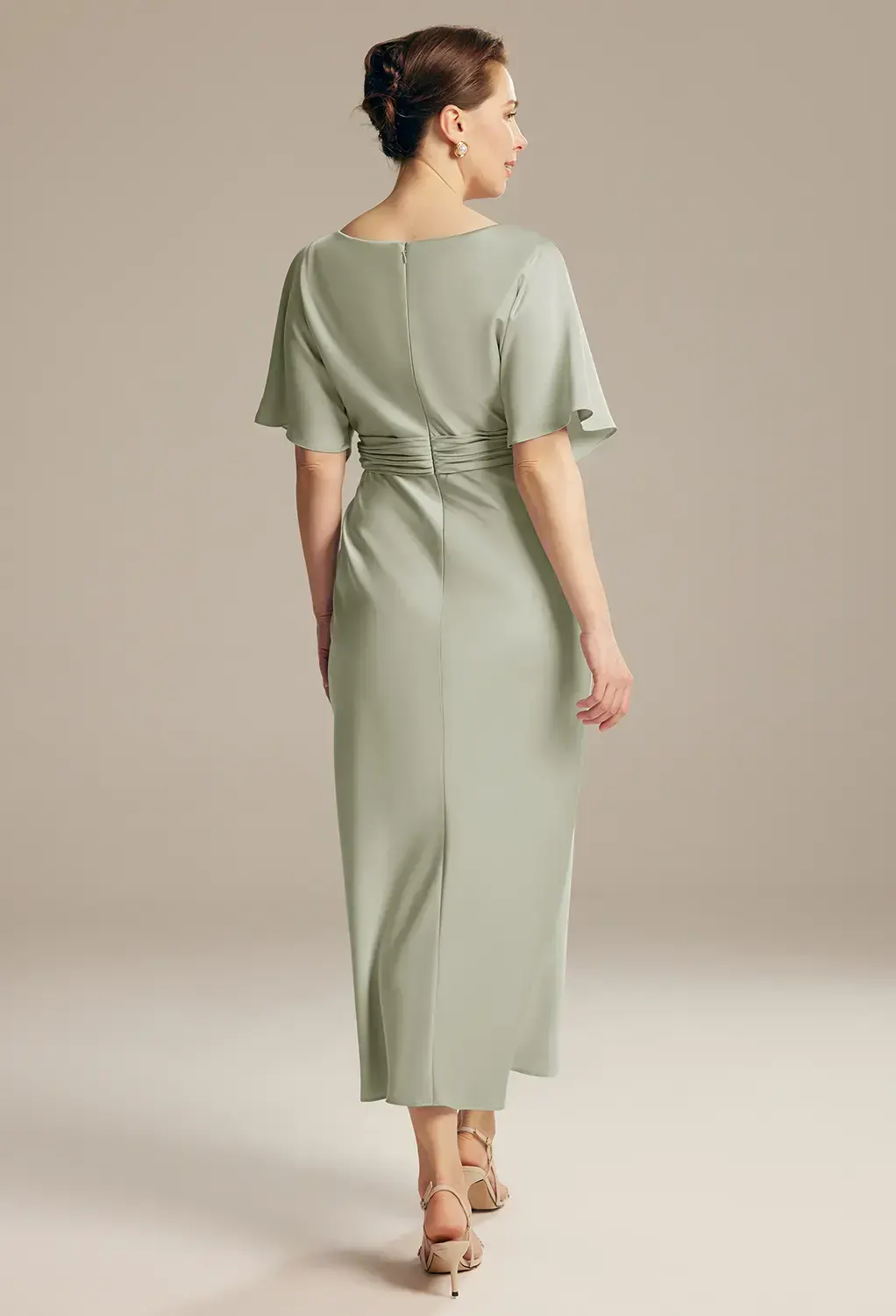 raúl esparza green green dress Chi Chi V Neck Tie Shoulder Midi Dress in Sage in Green, Size 16