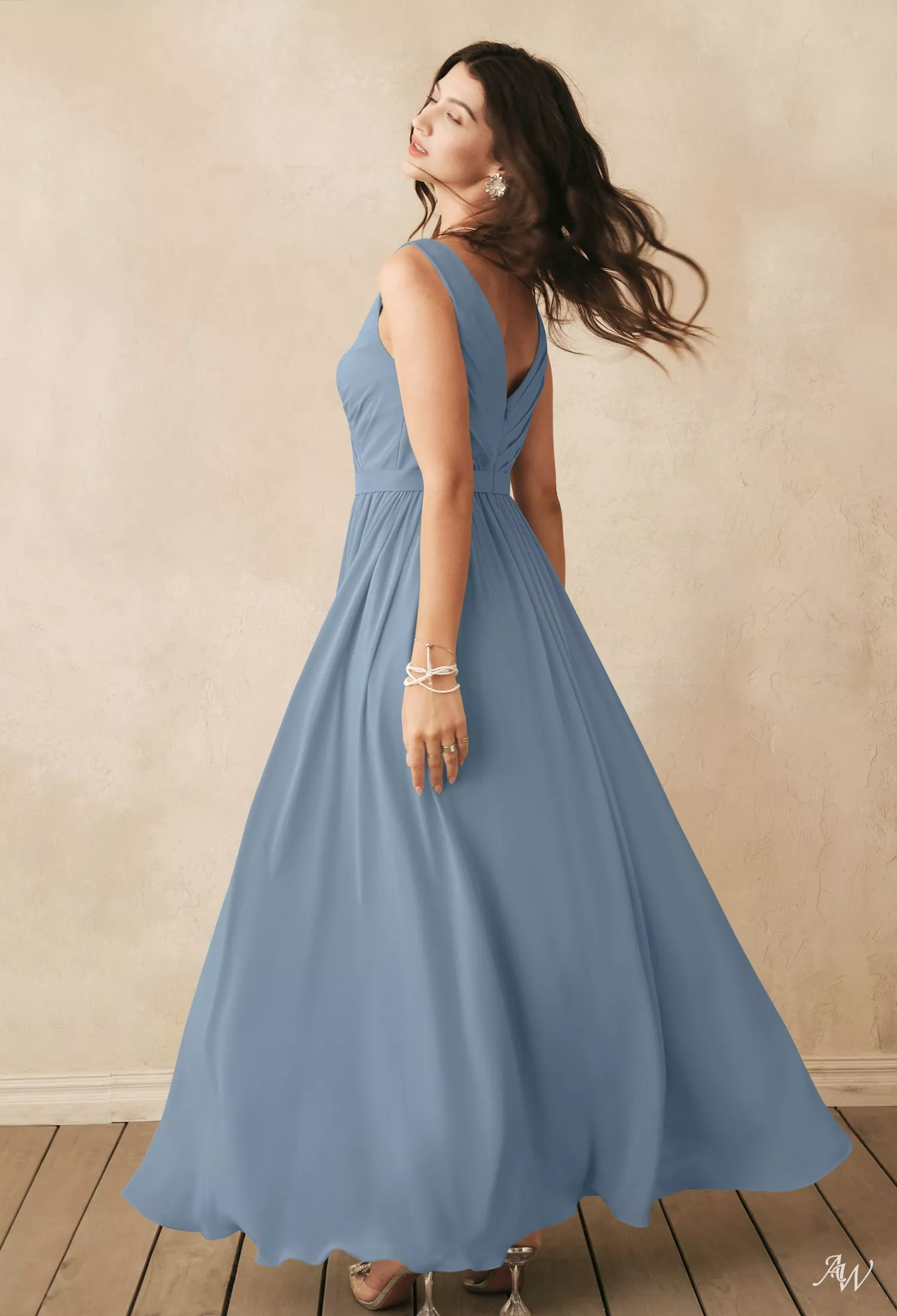 blue bridesmaid dresses ireland AW Marcia Dusty Blue Bridesmaid Dresses