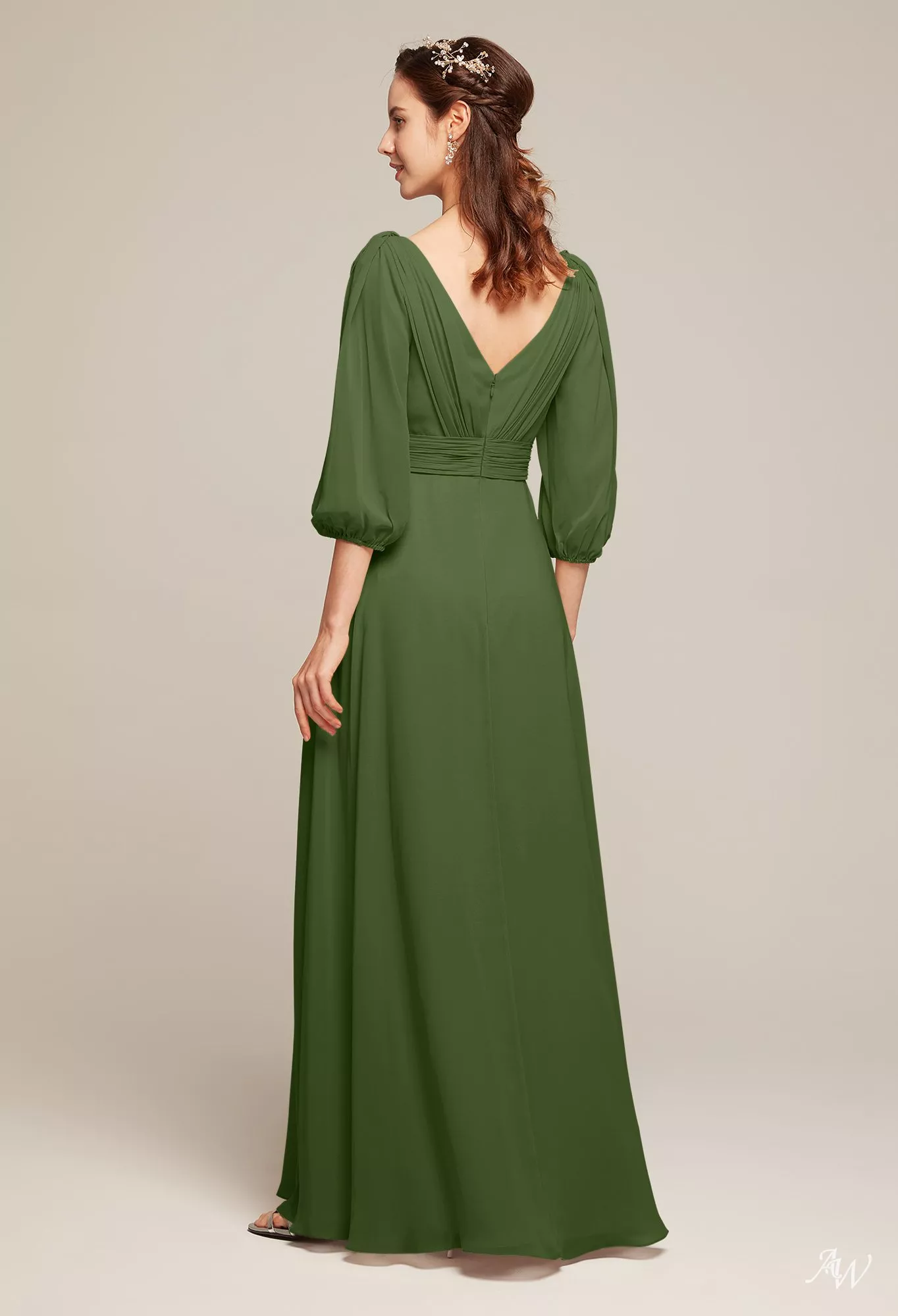 irish green bridesmaid dresses H&M Long Sleeve Midi metal Green Dress Small main image 0