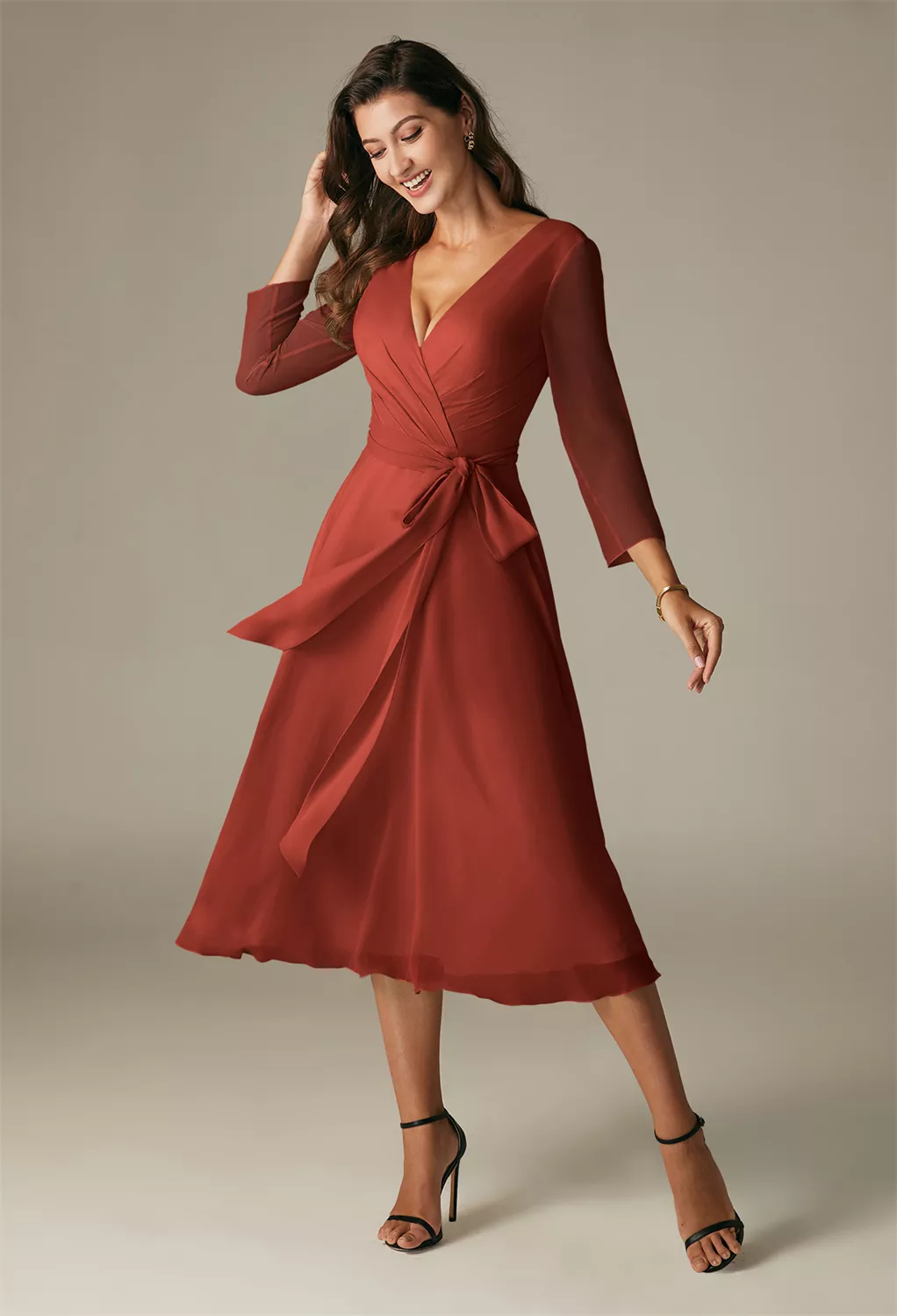 AW Gaia Rust  Spring Wedding Guest Dresses