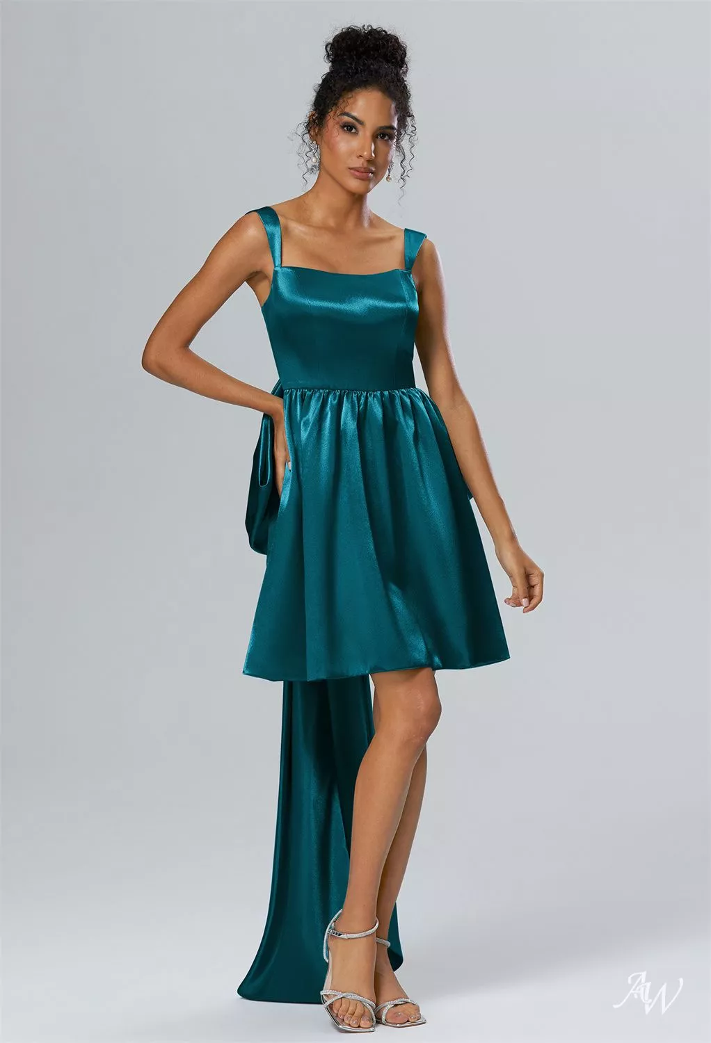 AW Valentina Crystal Satin Deep Lake Bridesmaid Dresses | AW.Bridal Ireland