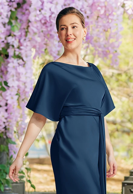 Mottled Moss Green, Green Floral, Stretch knitted fabric Bridesmaid Dresses  | AW.Bridal