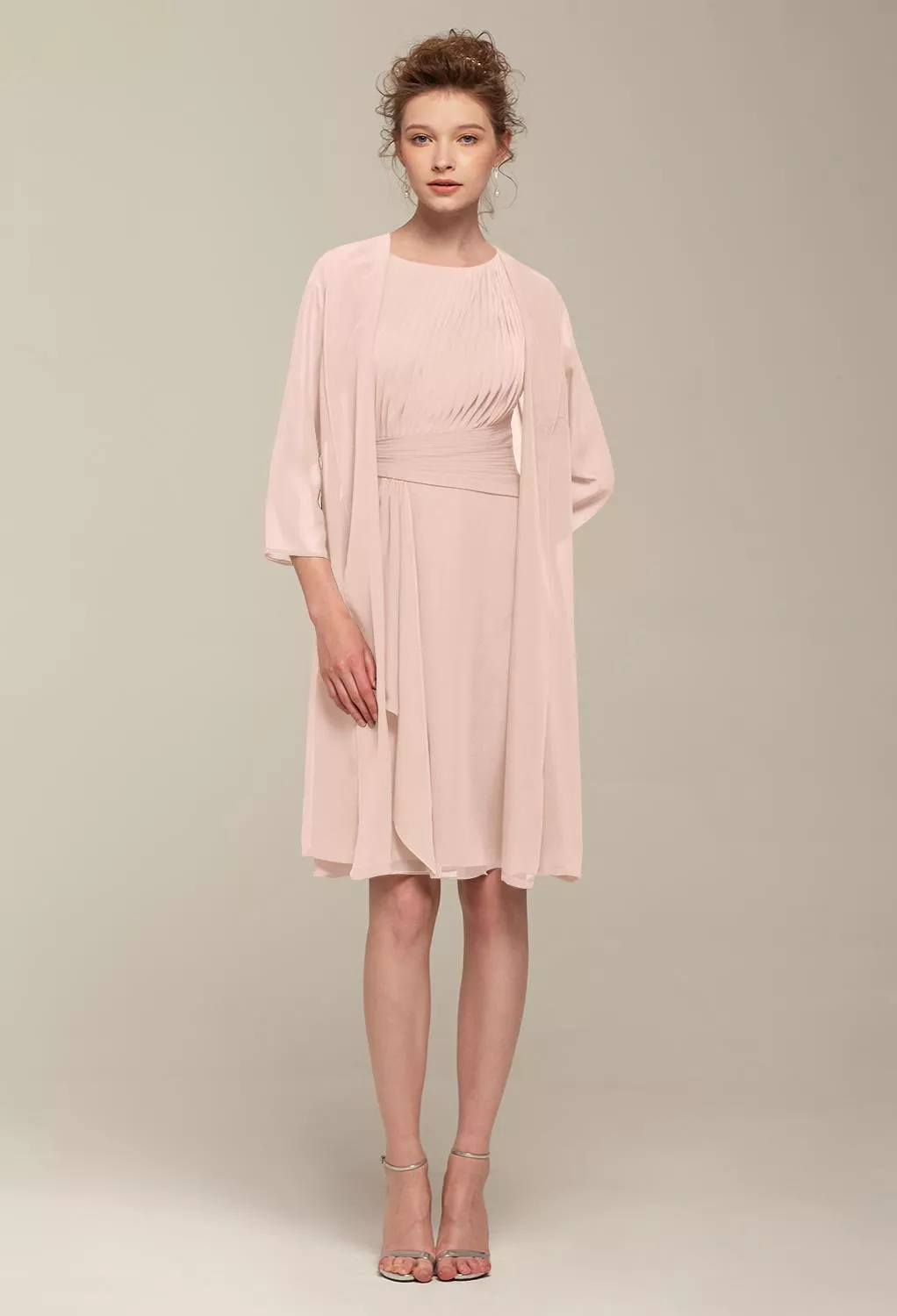 AW Connie Rosa perlato  Abiti da Damigella d'Onore Corti