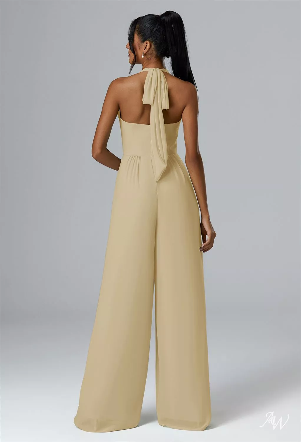 AW Semplice Champagne Vestiti da damigella immagine2