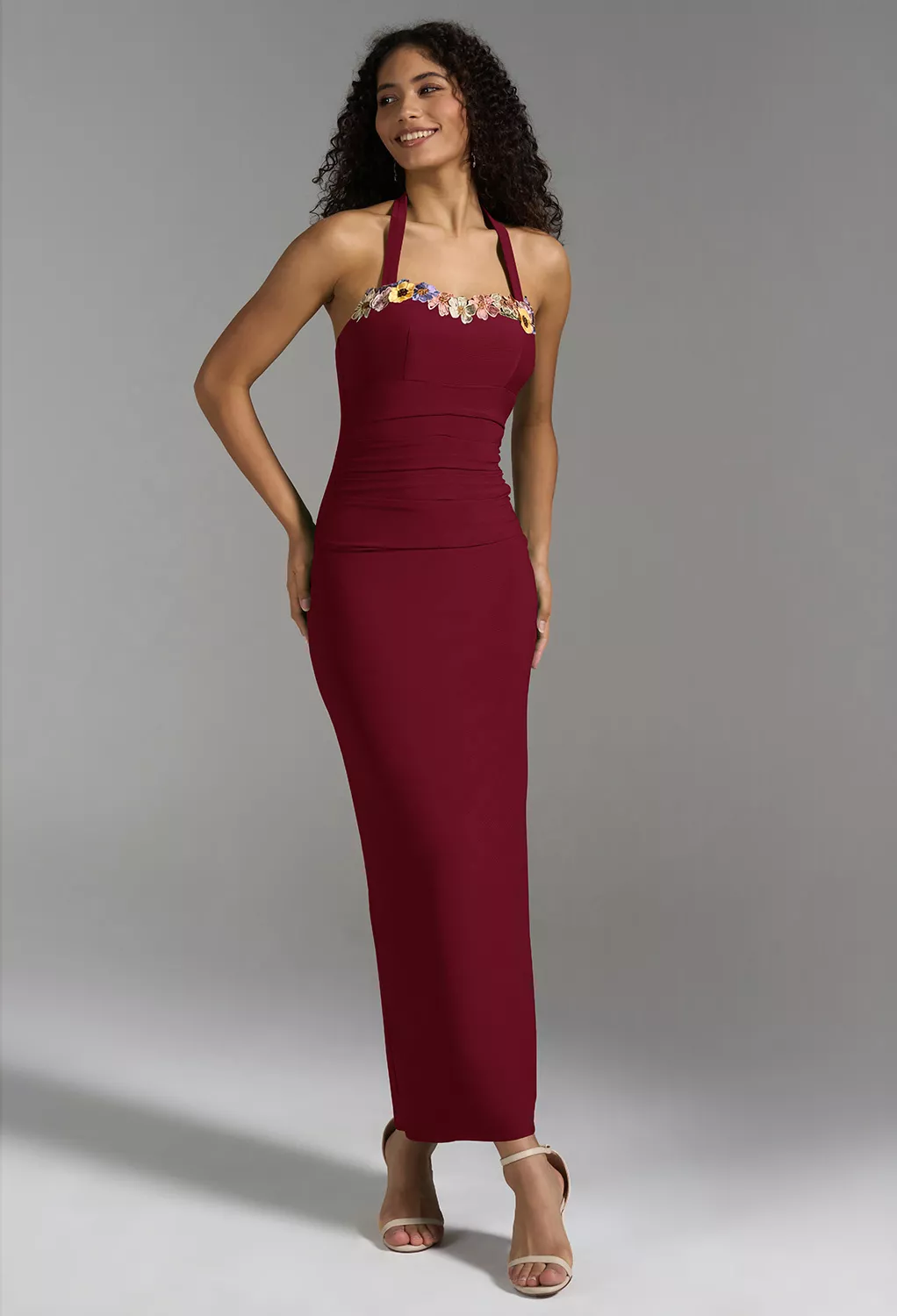 AW Sadia Borgogna  Abiti da Sposa Primaverili per Invitata