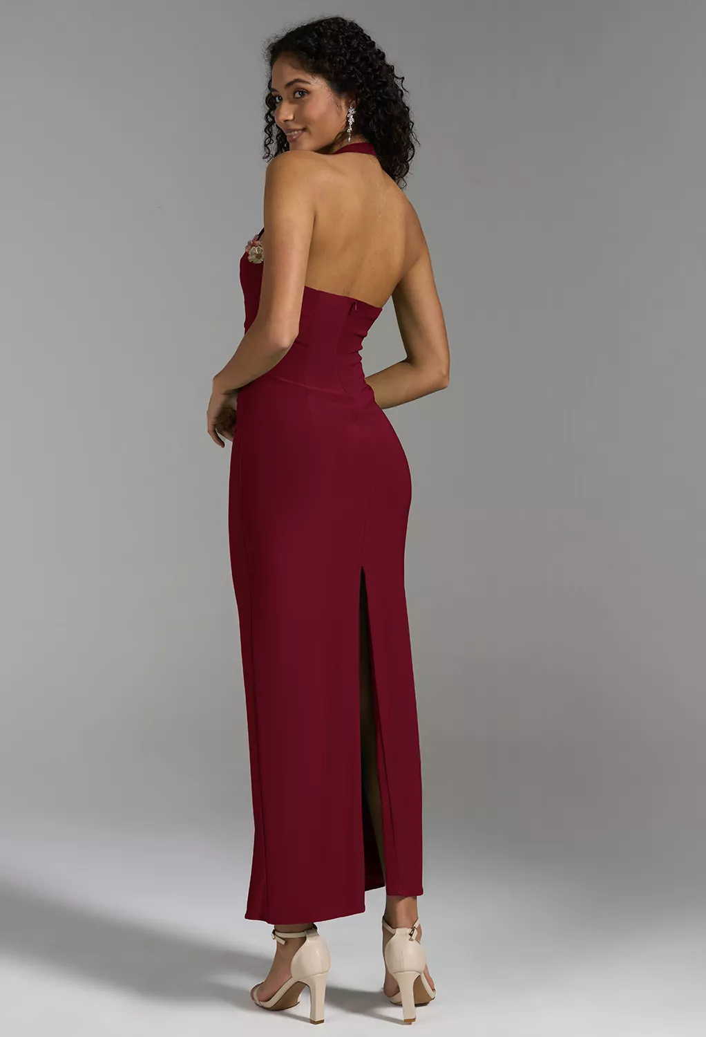 AW Sadia Borgogna  Abiti da Sposa Primaverili per Invitata