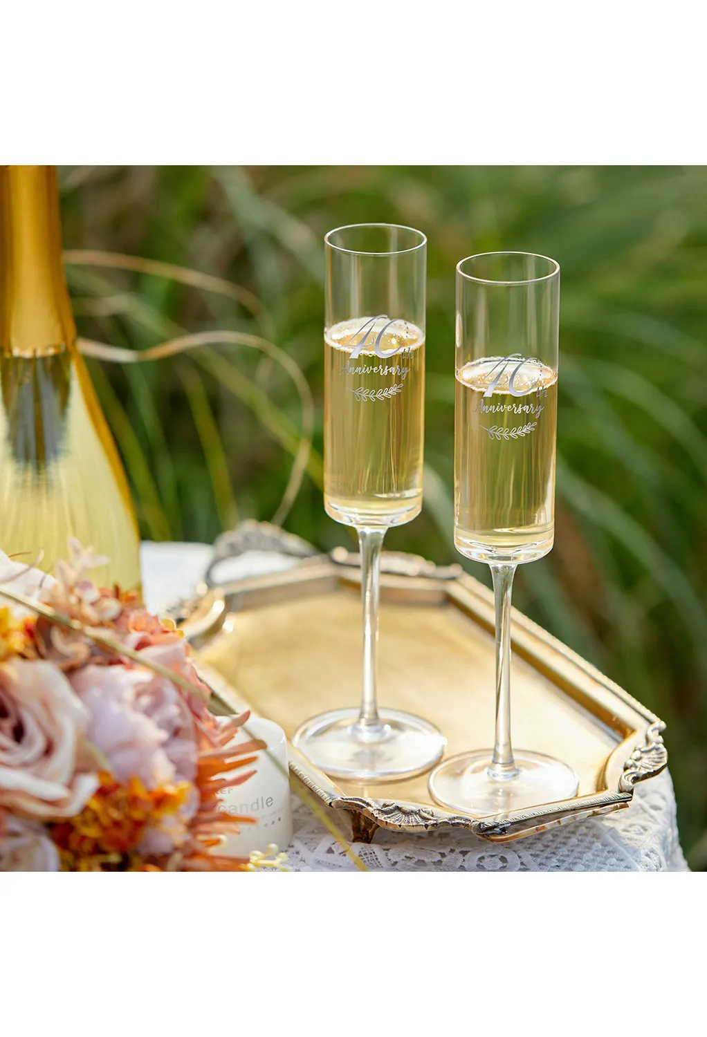 AW Wedding Champagne Glasses set