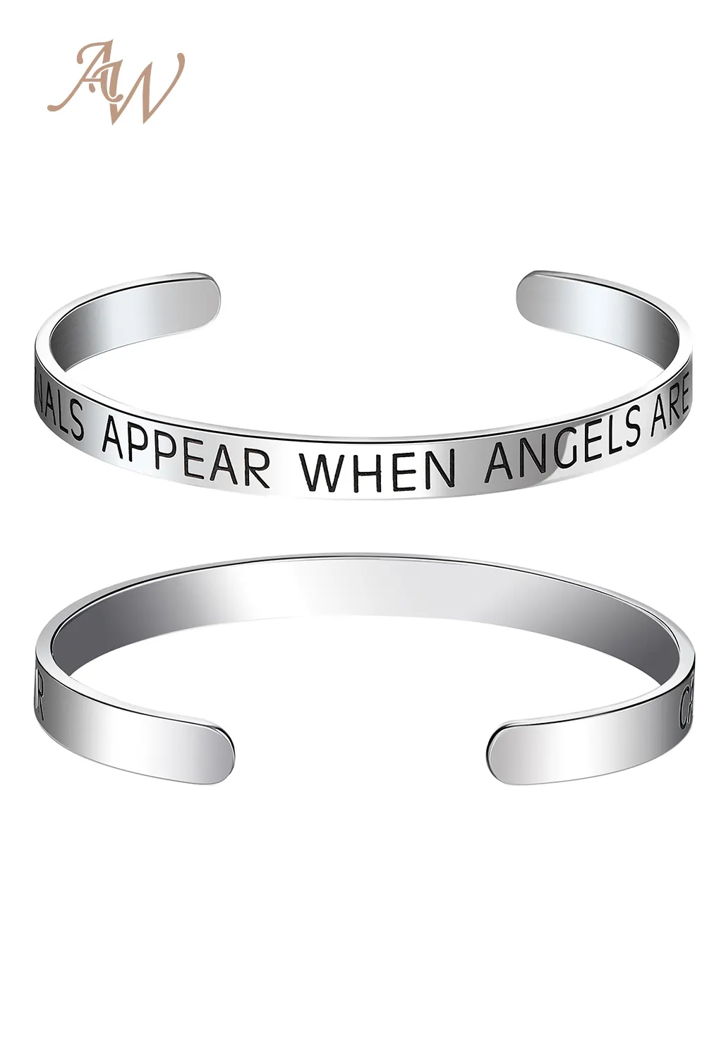 AW Stainless Steel Matching Couple Bracelets