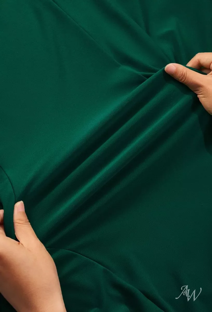 AW Shannon Dress, Jolly Green Stretch knitted fabric Floor Length Halter  Neckline Bridesmaid Dresses | AW.Bridal