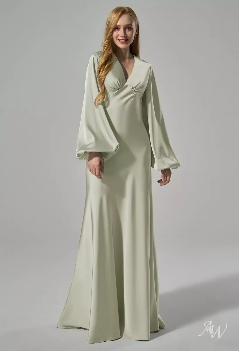 hyacinth blue bridesmaid dresses Holly Modest Bridesmaids Dress