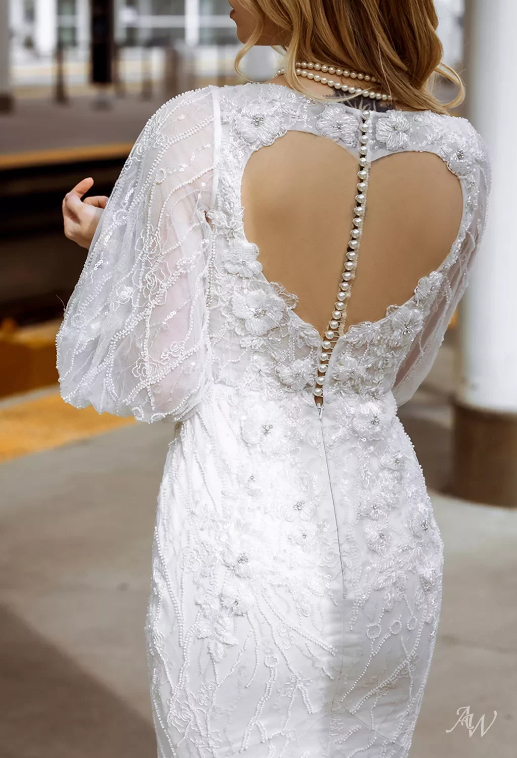AW Maisie Wedding Dress, Tulle Floor Length V-Neck Wedding Dresses