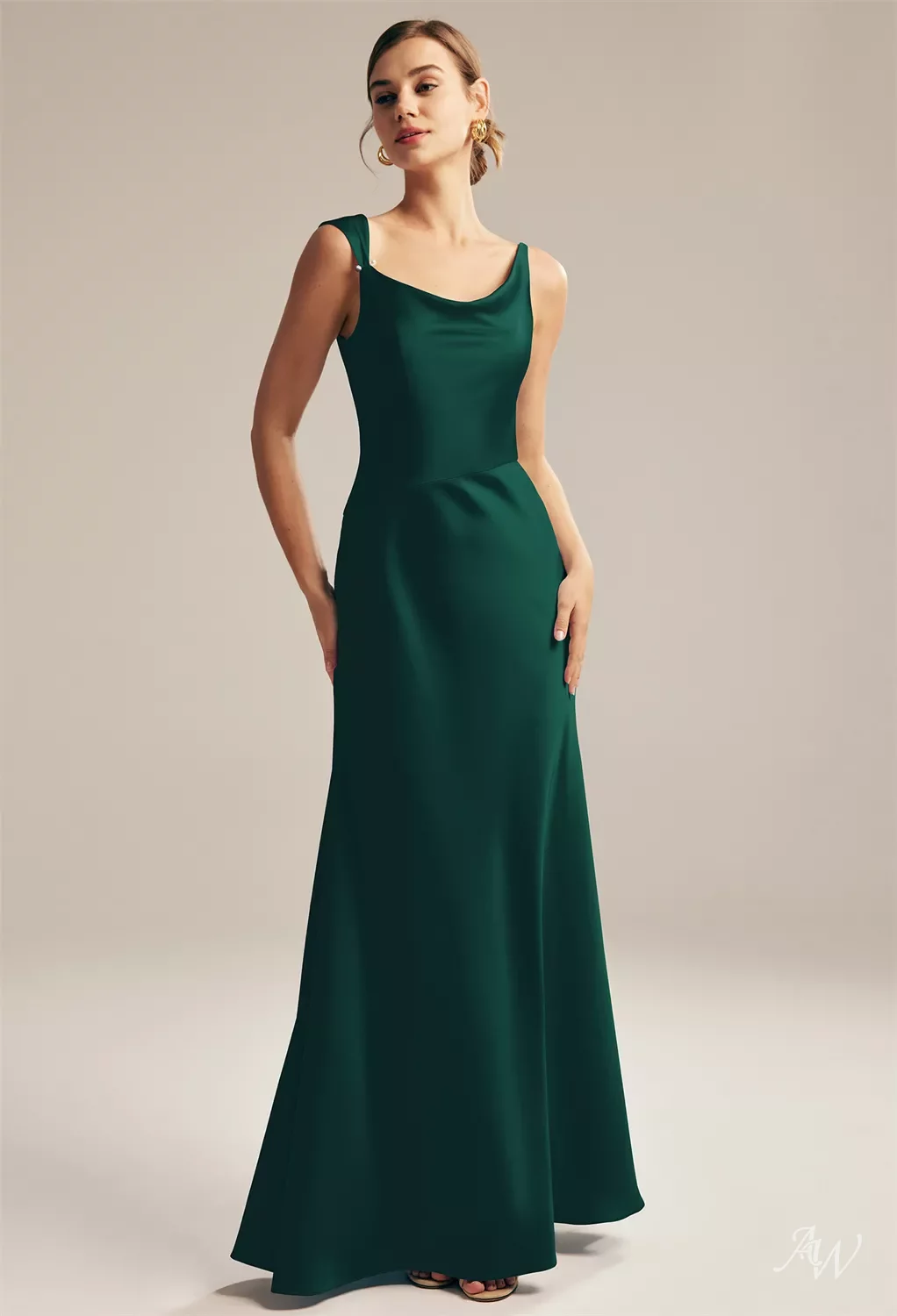 bridesmaid dresses shark tank AW.Bridal Stretch Satin Mermaid Scoop/U-Neck Floor Length Sleeveless Pearls Rhinestones/Crystal Dress Dark Navy Size 18 Color:Candy-Pink this bridesmaid gown is opaque Top 10 Surprise Proposal
