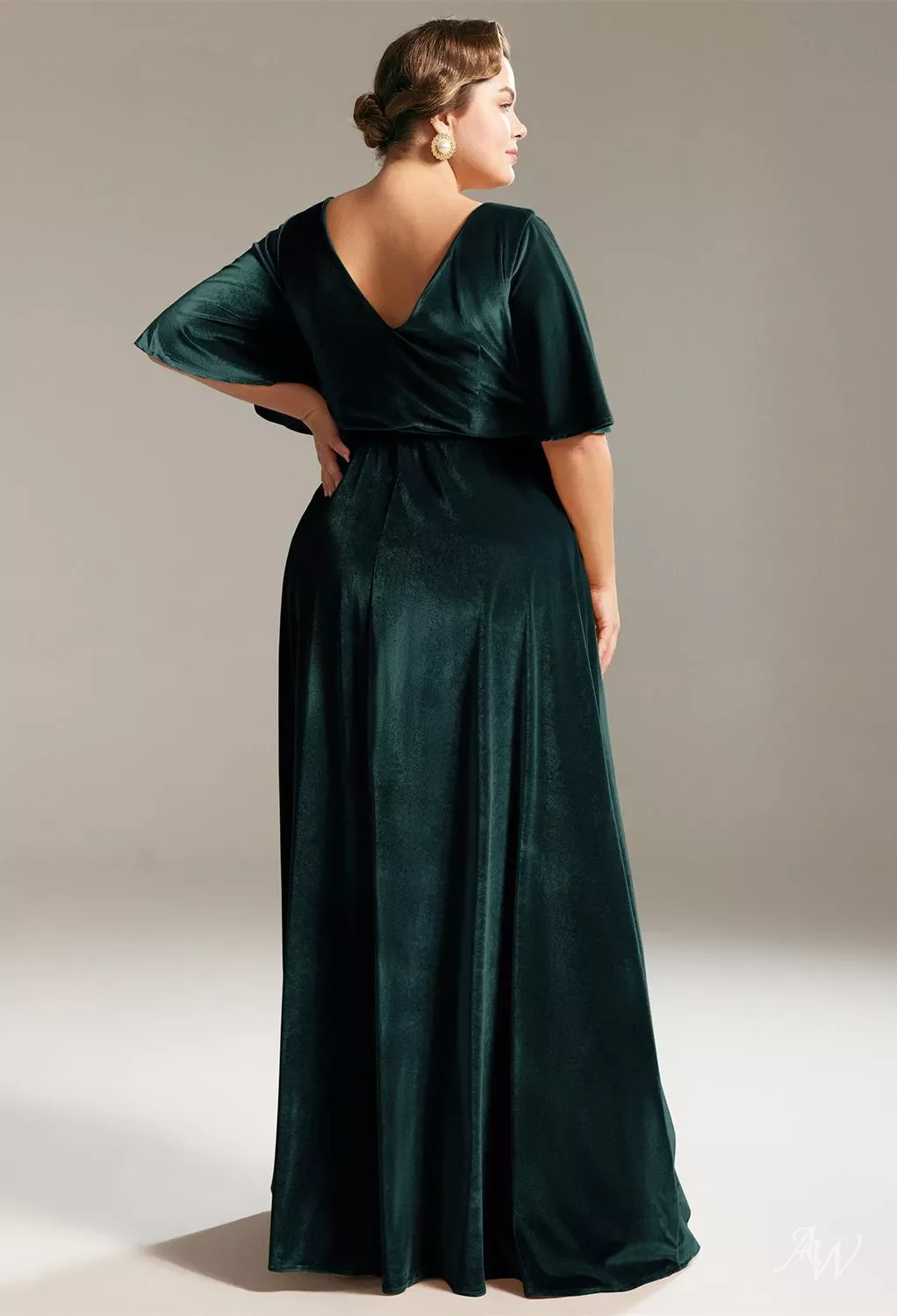 slim fit dress slacks Emerald Crushed Velvet Angle Dress – Jennafer Grace main image 1