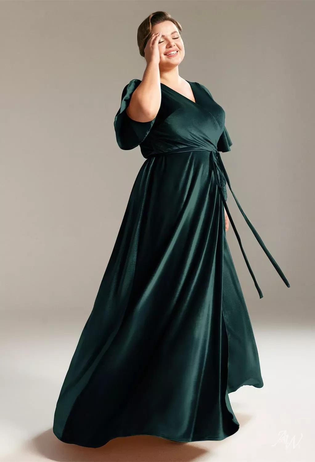 betta vanore mini dress forest green Flora Satin Mini Dress main image 1
