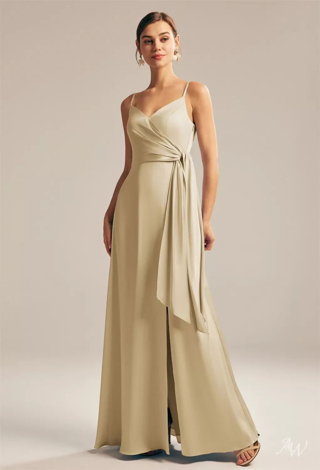 beige satin bridesmaid dresses Simple One Shoulder Mermaid Satin Cheap Long Custom Bridesmaid Dresses –  MarryLover
