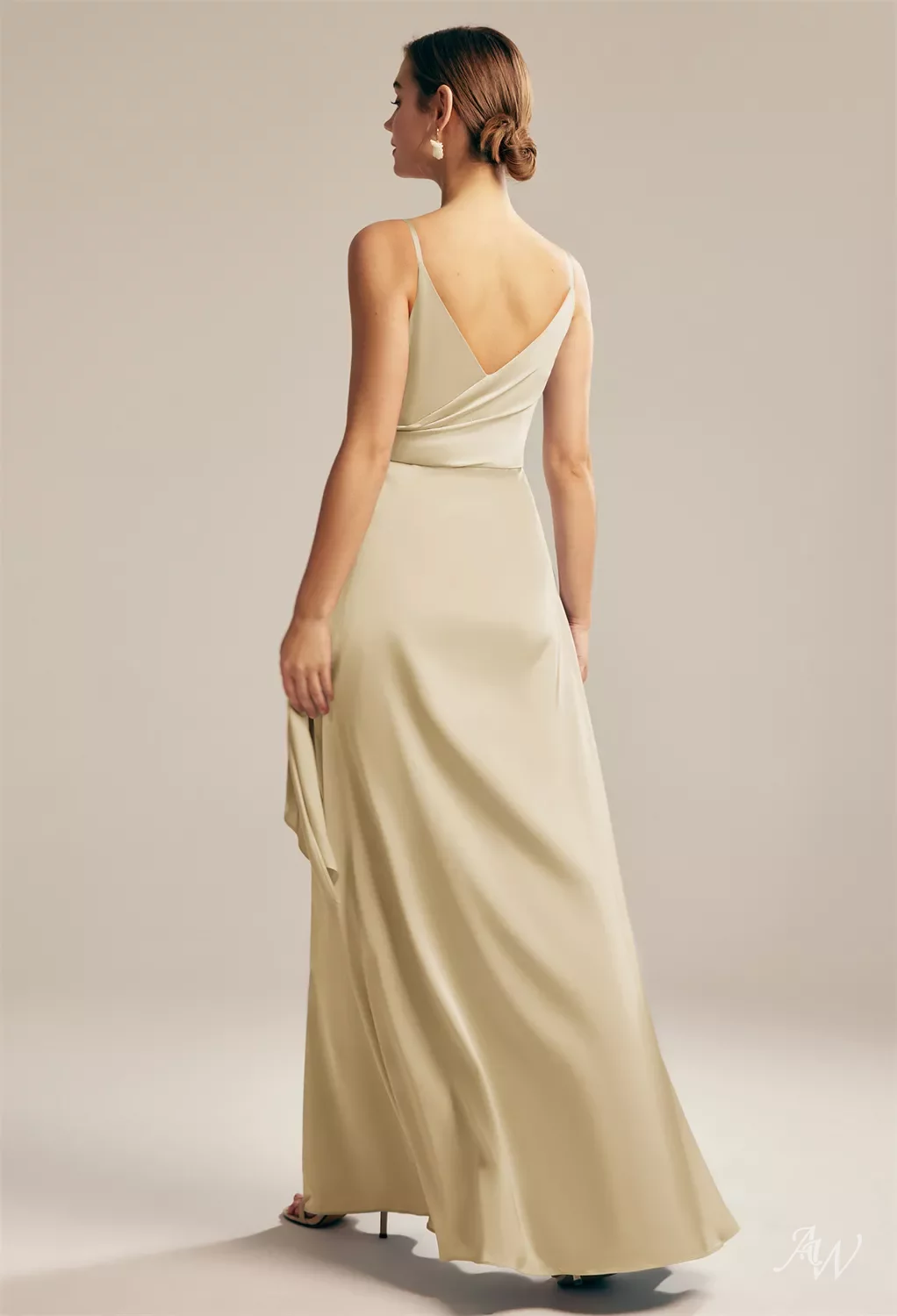 beige silk bridesmaid dresses Nadia Satin Dress main image 1