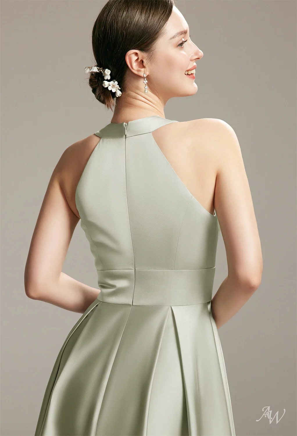 melanie green dress Azazie Melanie