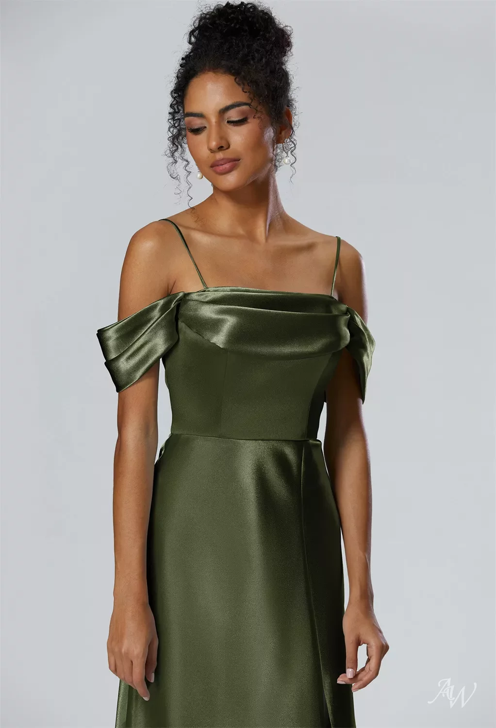 Midi Dress With Green Convertible Dress Neutral Off-The-Shoulder Bridesmaid  Dresses
