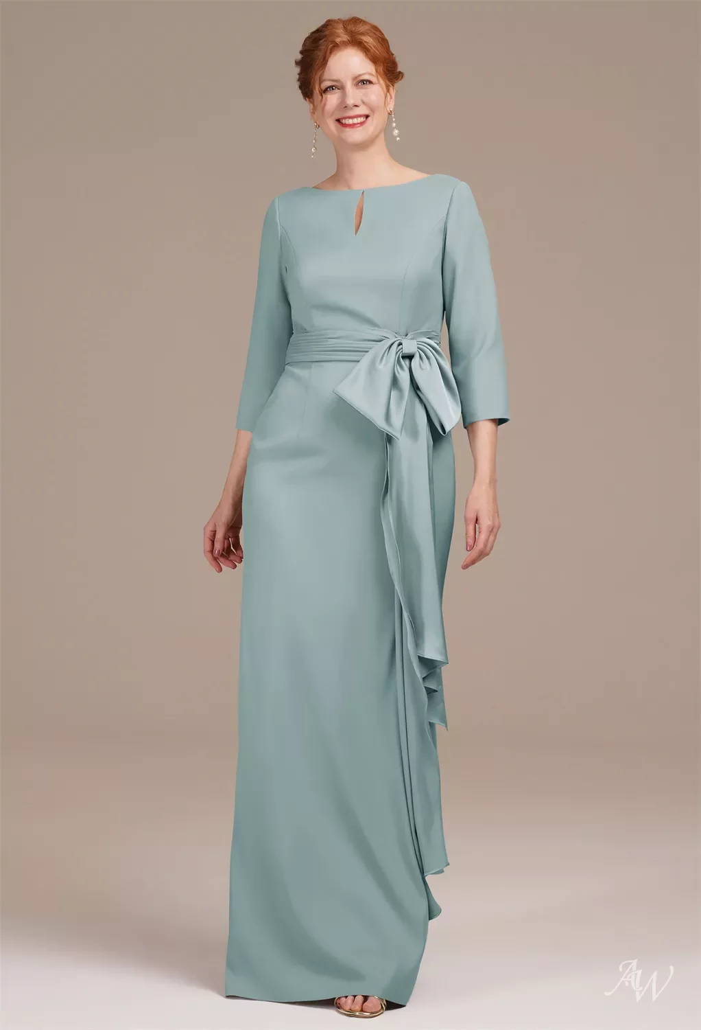 AW Jeanette Taupe Mother of the Bride Dresses