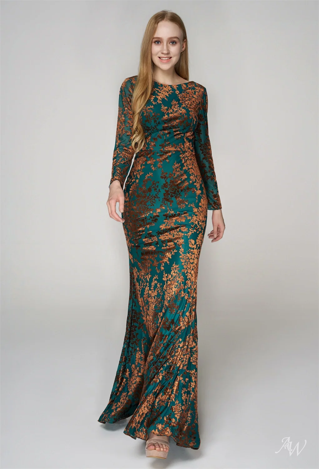 chinese dress ladies Amarra 89097 Long Prom Beaded Mermaid Dress – The Dress Outlet main image 1