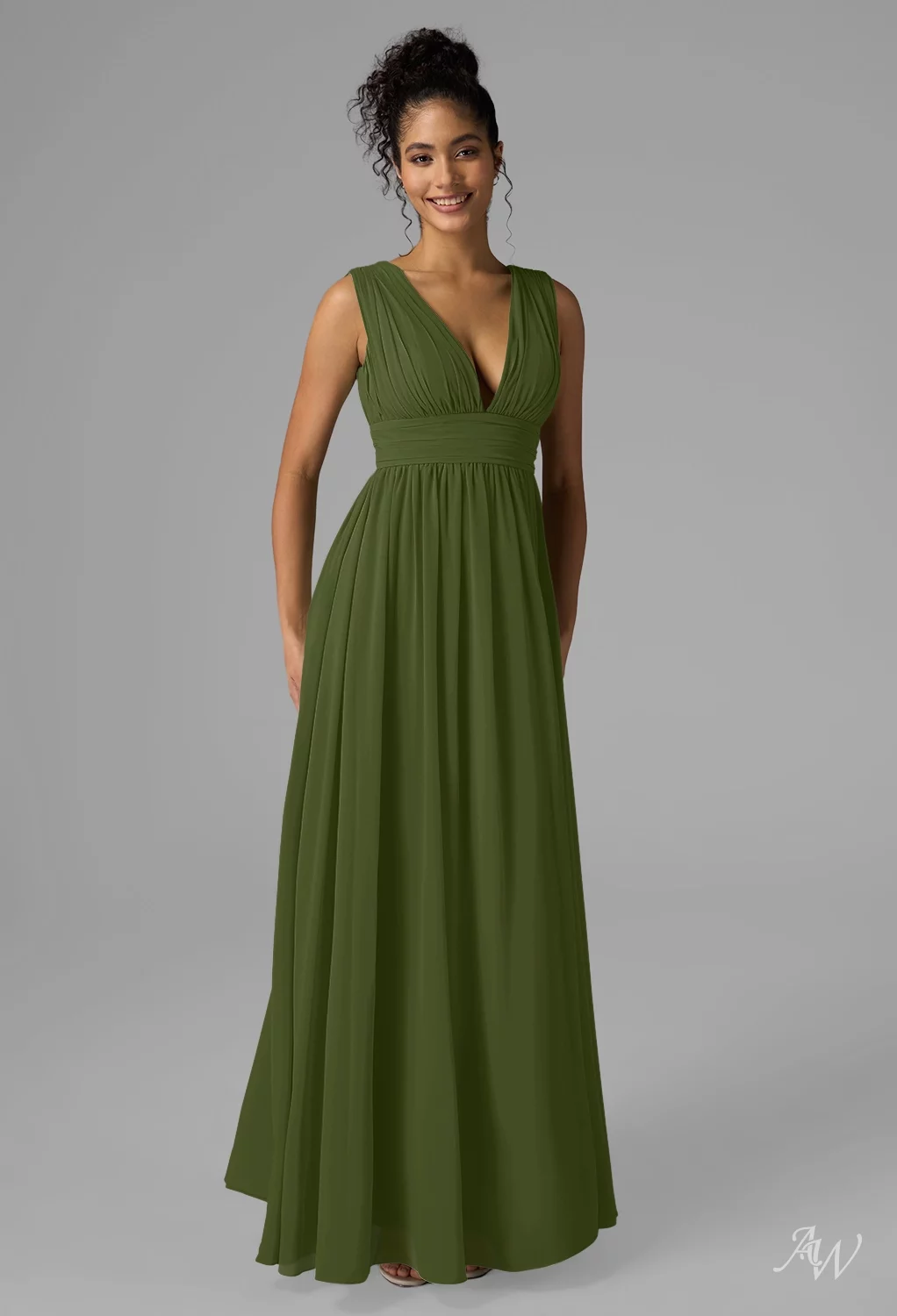 AW.Bridal A-line V-Neck Floor Length Ruching Split Long Bridesmaid Dresses Dress Skylight Size 18 AW.Bridal A-line V-Neck Floor Length Ruching Split Long Bridesmaid Dresses Dress Skylight Size 18