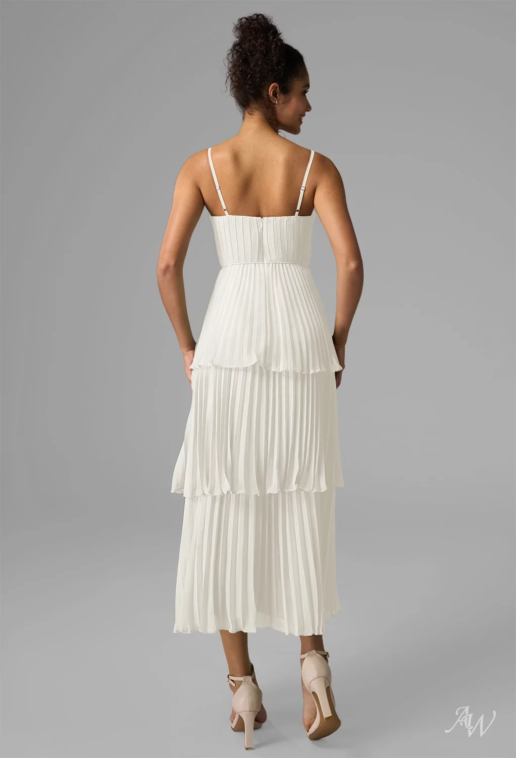 AW Kendra Dress, Chiffon Tea Length Sweetheart Neckline Bridesmaid