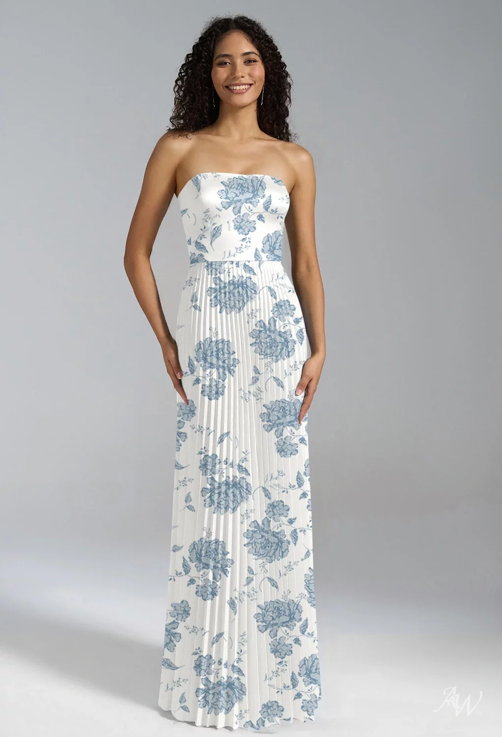 AW Hermione Crystal Satin Ink Blue Bridesmaid Dresses