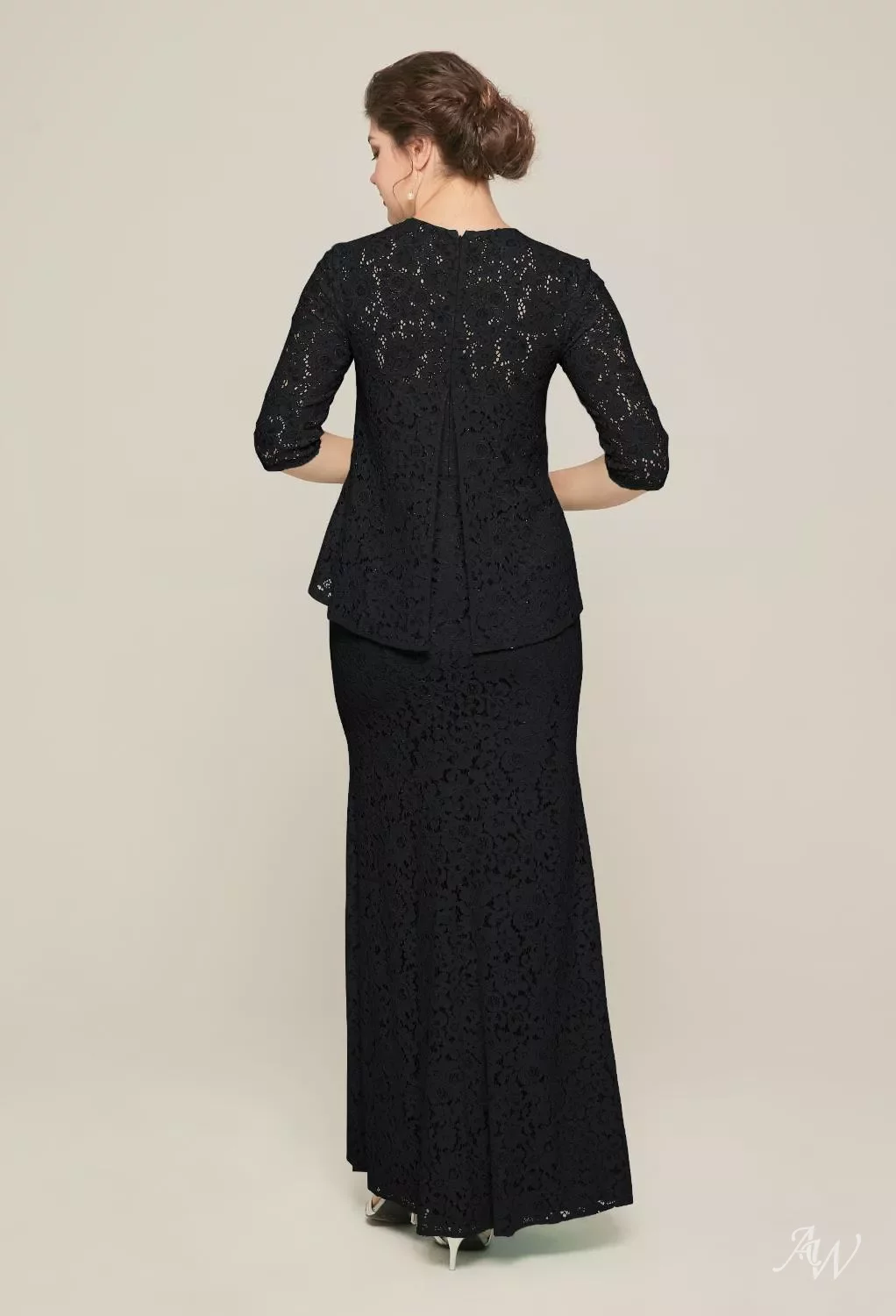 AW Jennifer Dress, Grape Lace Floor Length Bateau Neckline Mother of the Bride  Dresses | AW.Bridal