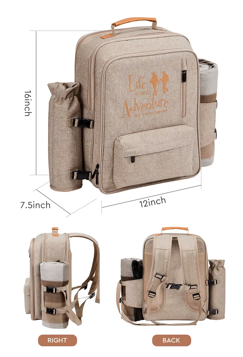AW Wedding Picnic Backpack, Gifts & Decor | AW.Bridal display picture 3
